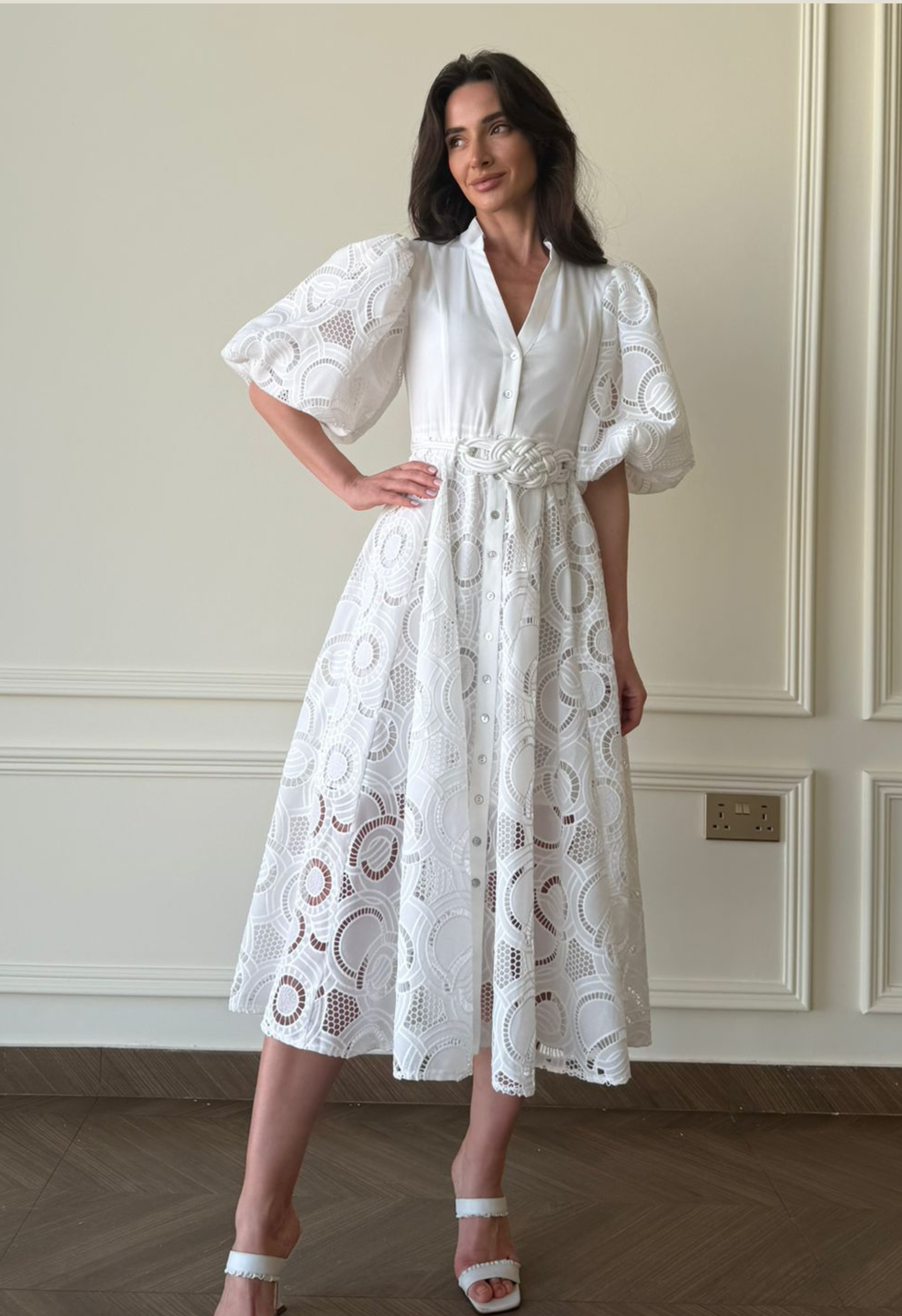Bromelia Dress in White