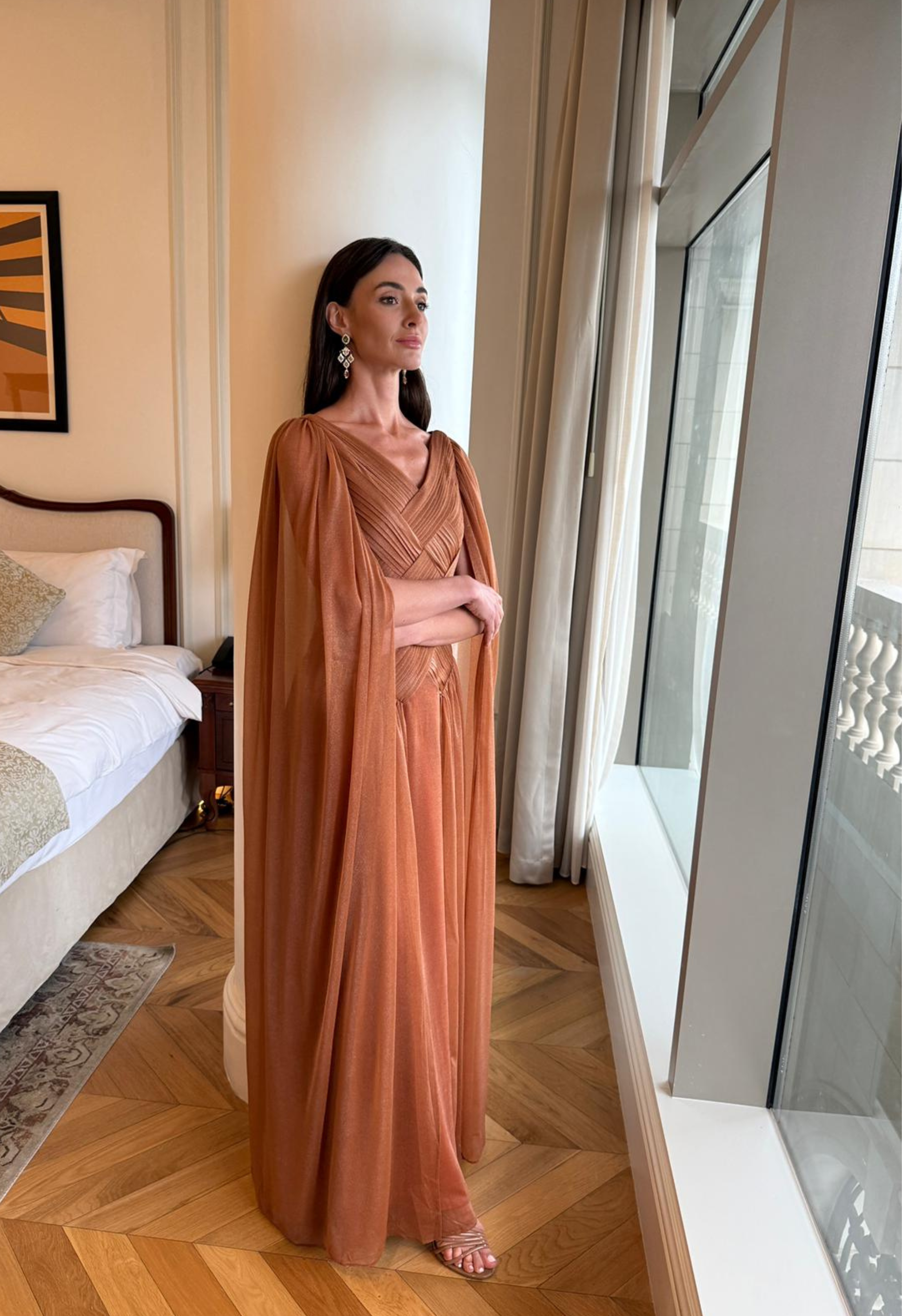 Tessa brown Chiffon dress