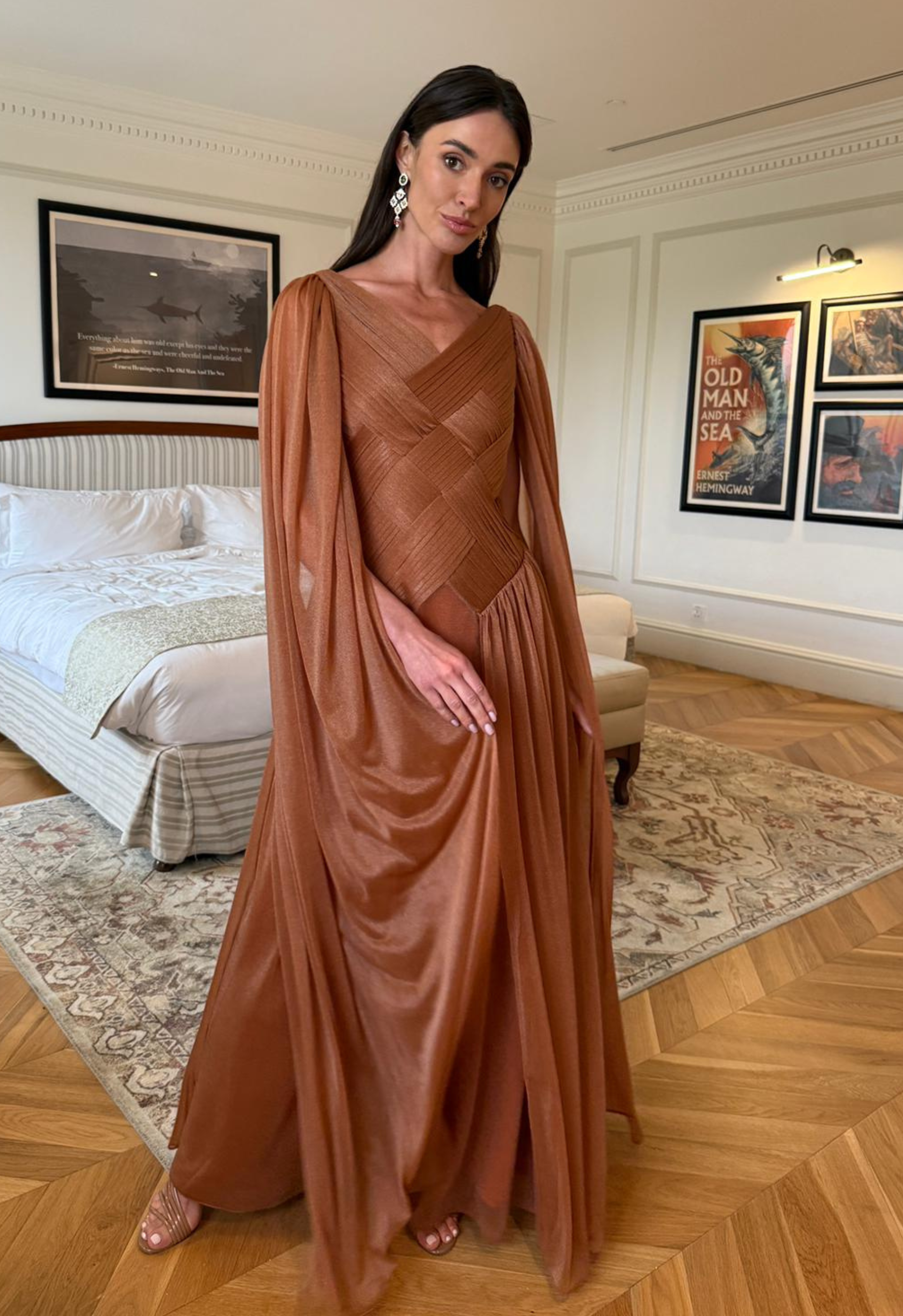 Tessa brown Chiffon dress