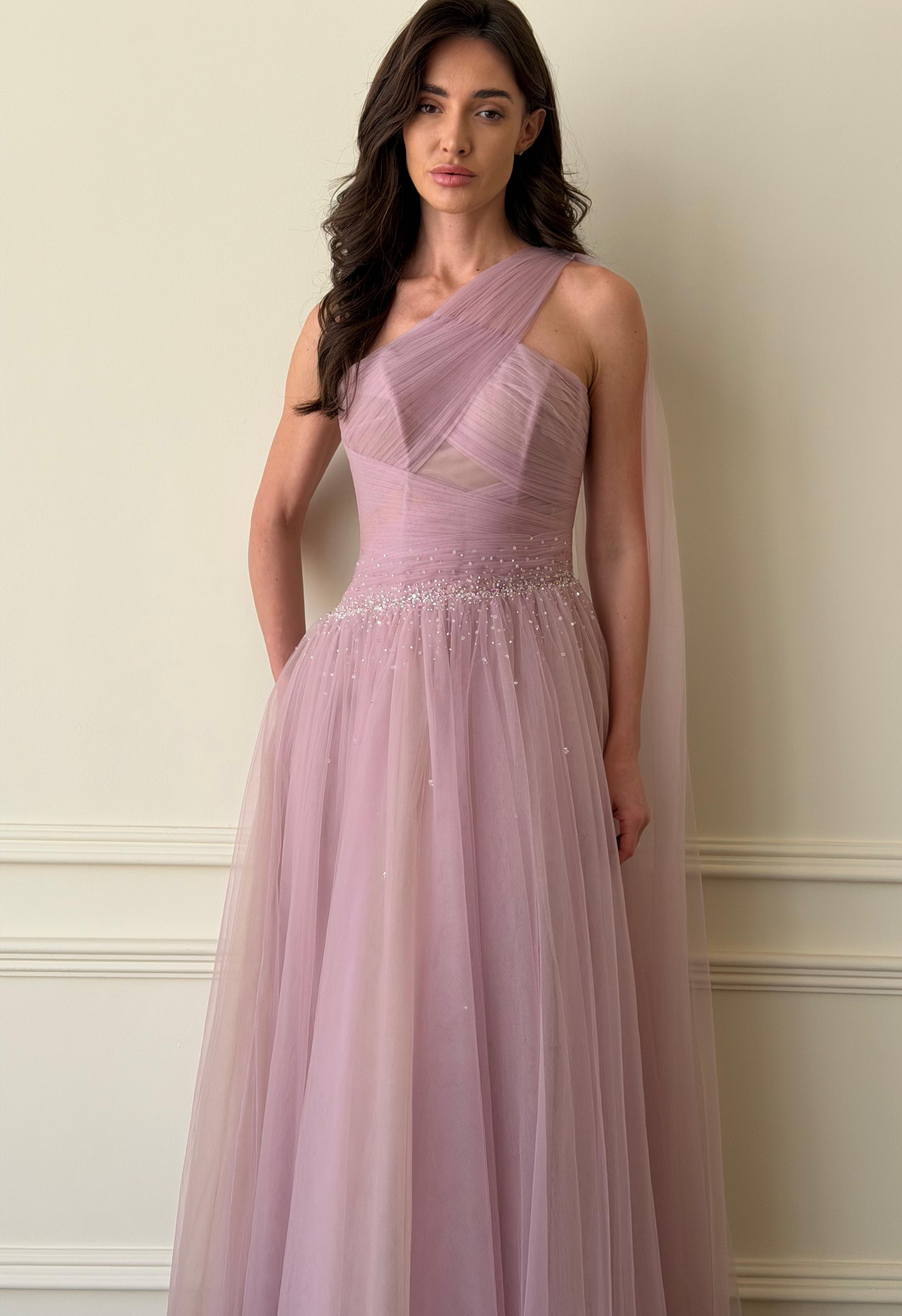 Chiffon Dress in Pastel Purple