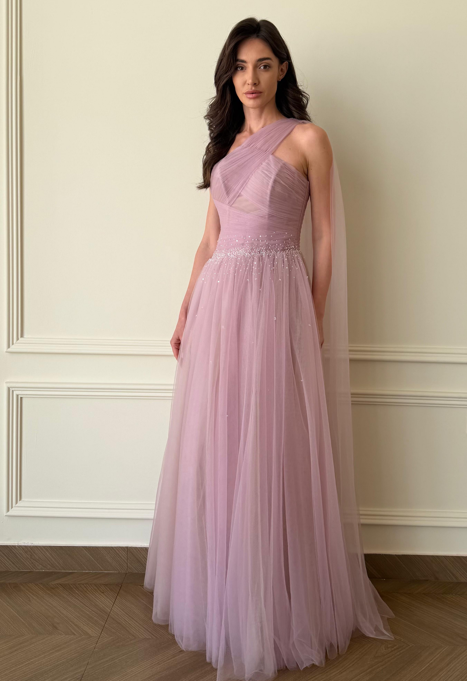 Chiffon Dress in Pastel Purple