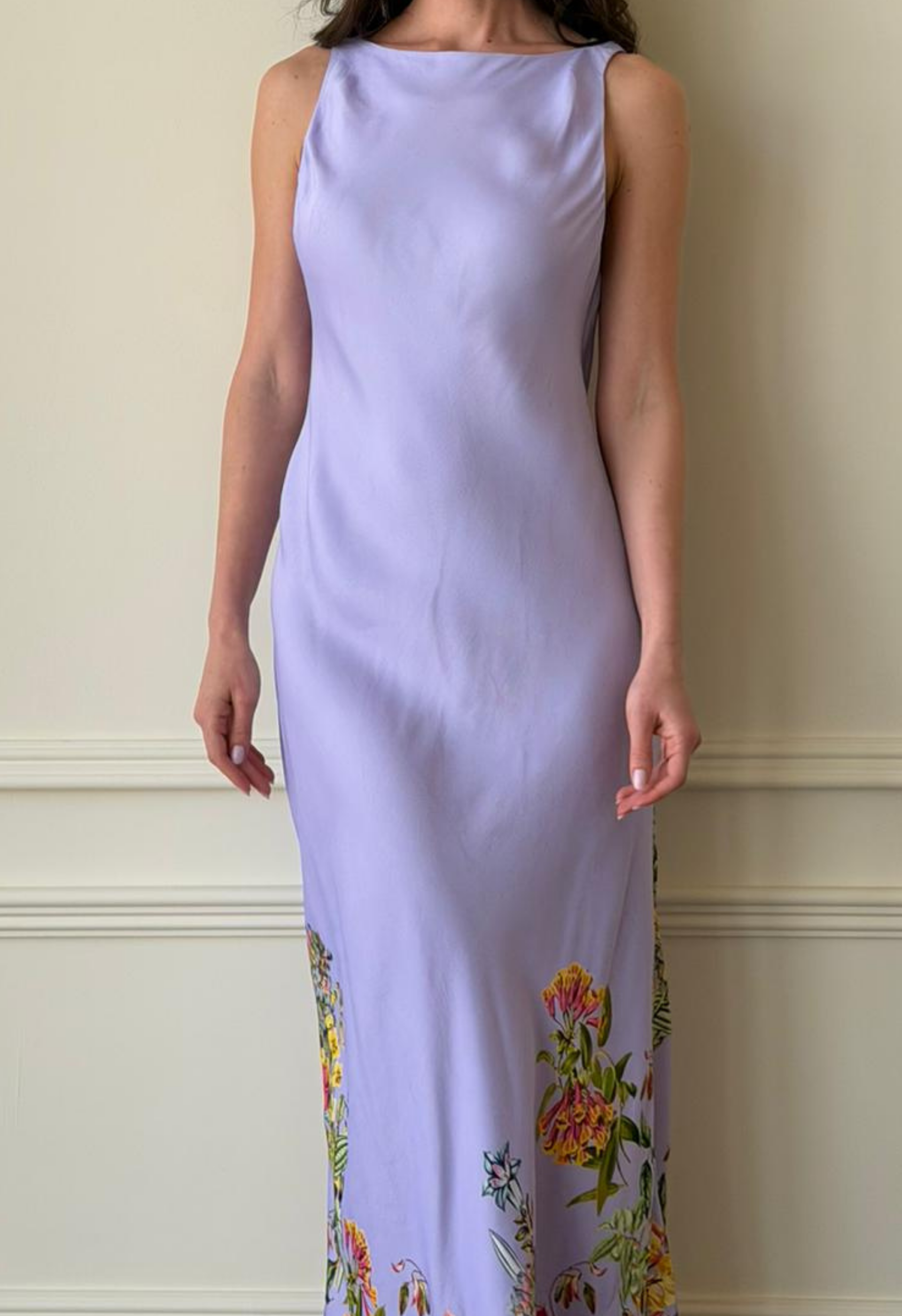 Lilac Silk Slip Dress