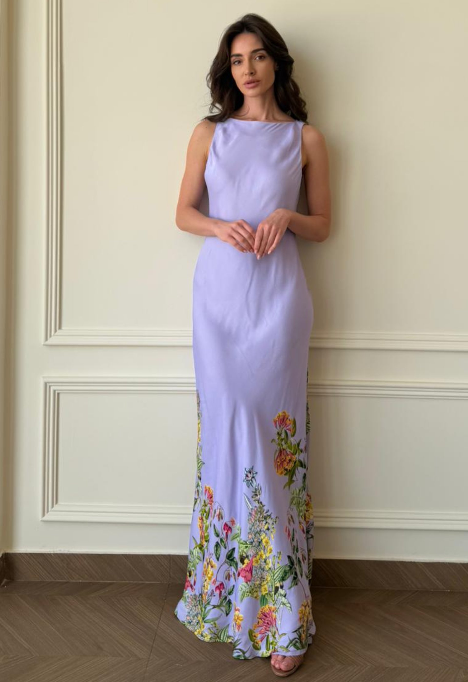 Lilac Silk Slip Dress