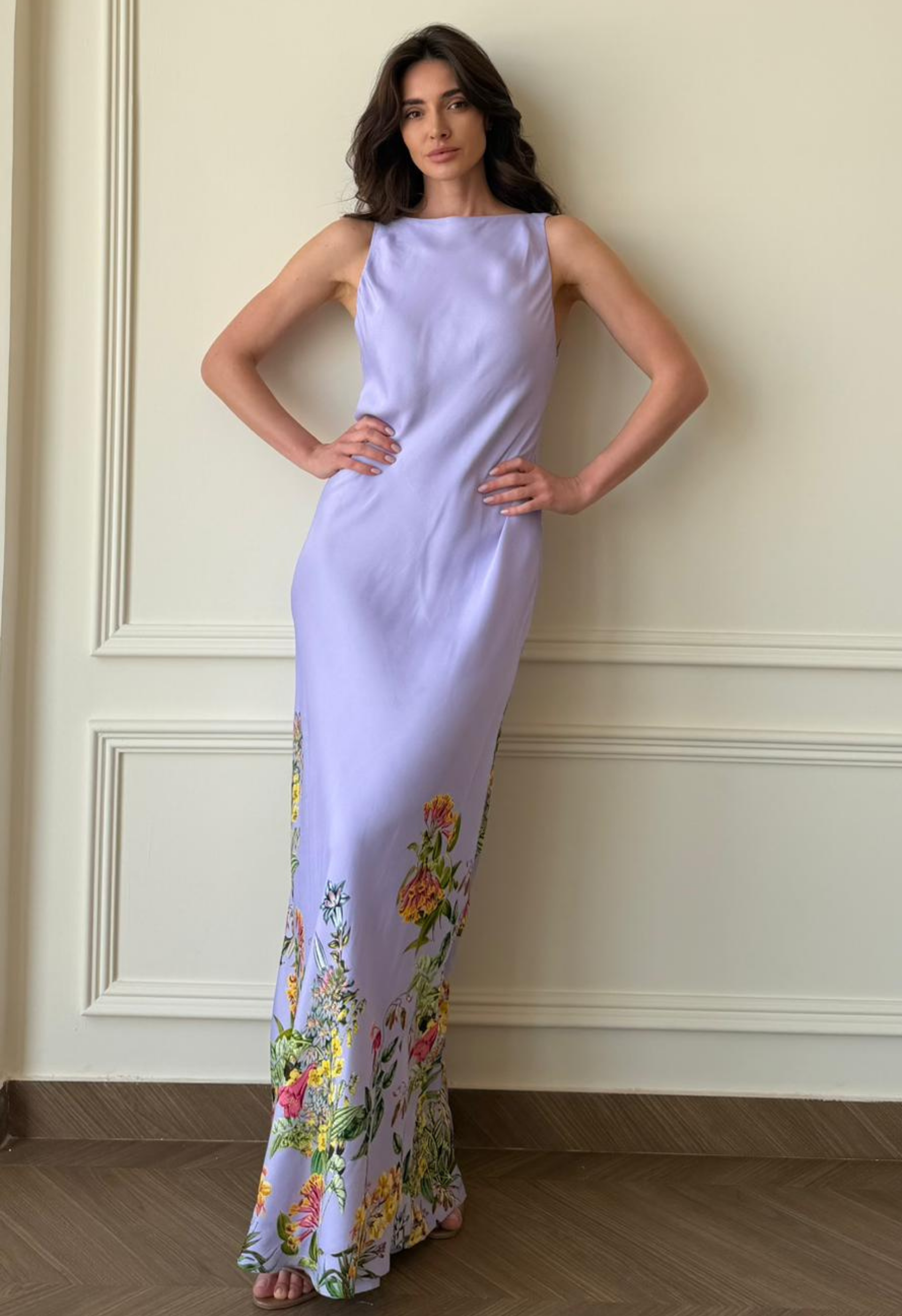 Lilac Silk Slip Dress