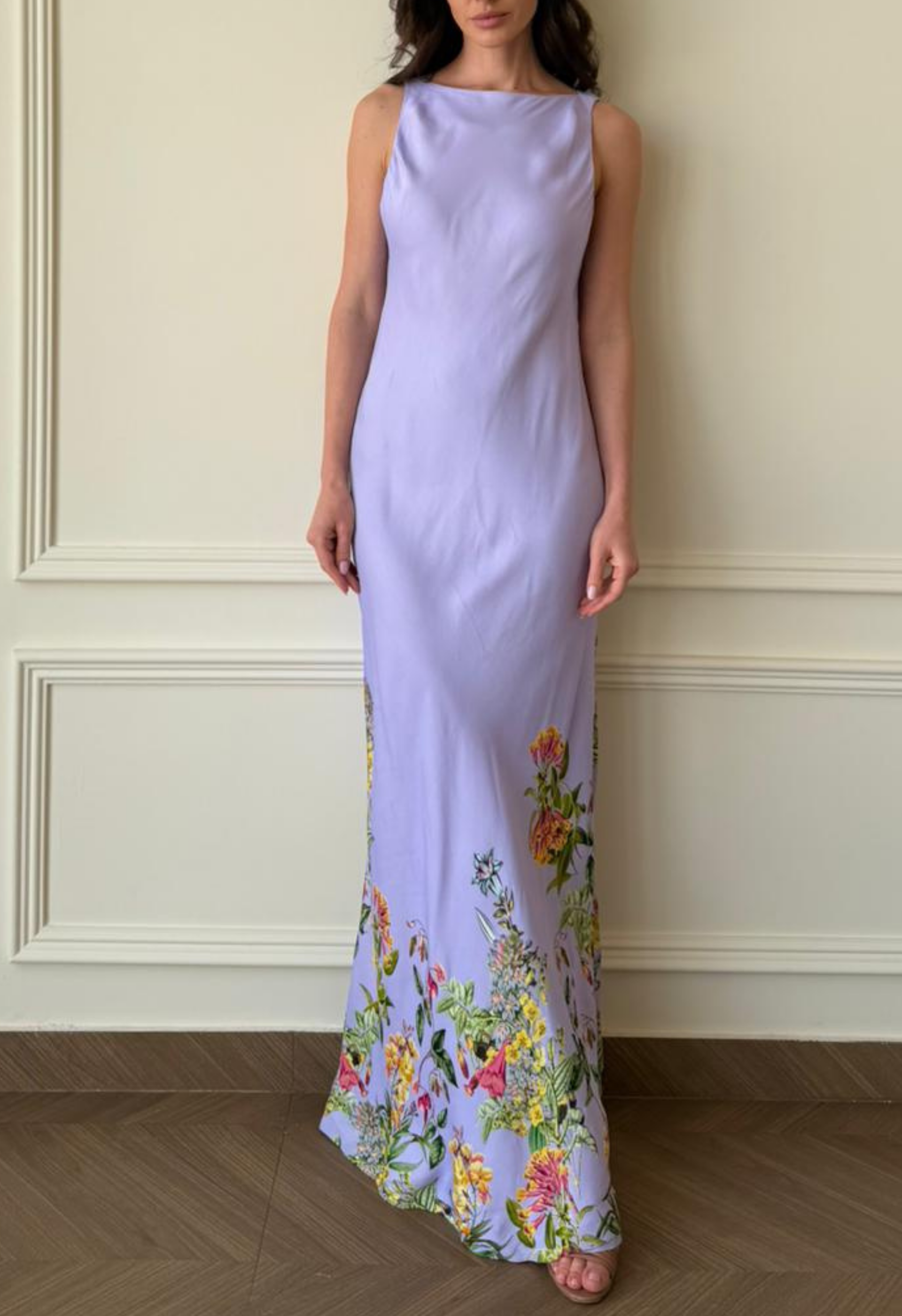 Lilac Silk Slip Dress