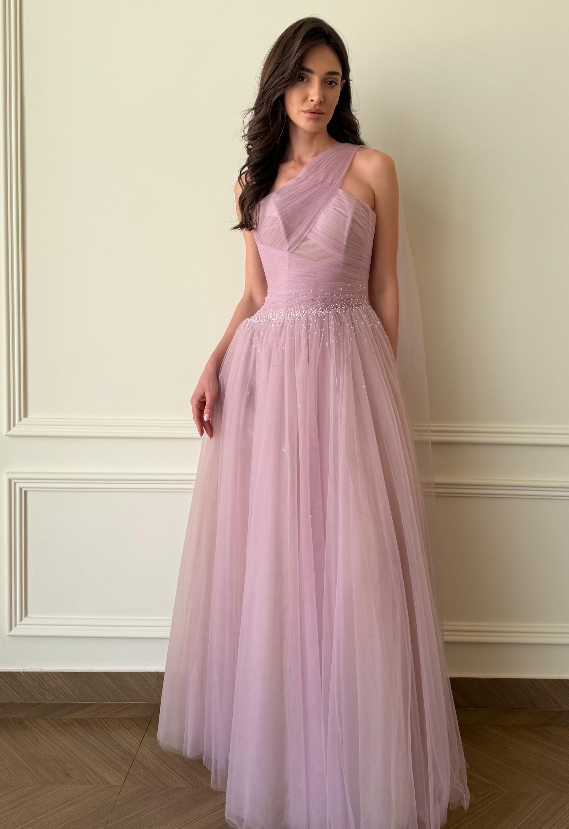 Chiffon Dress in Pastel Purple