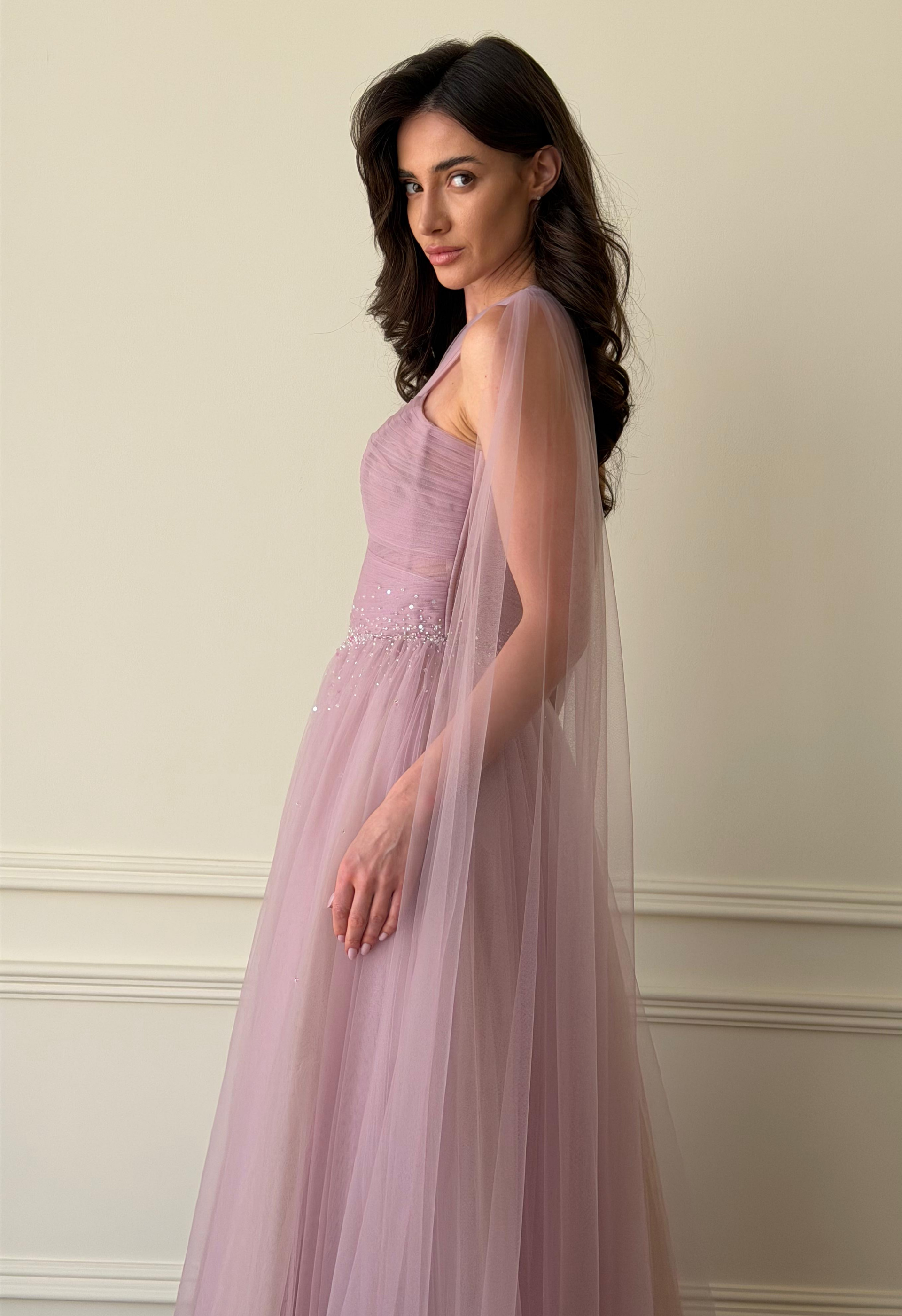 Chiffon Dress in Pastel Purple