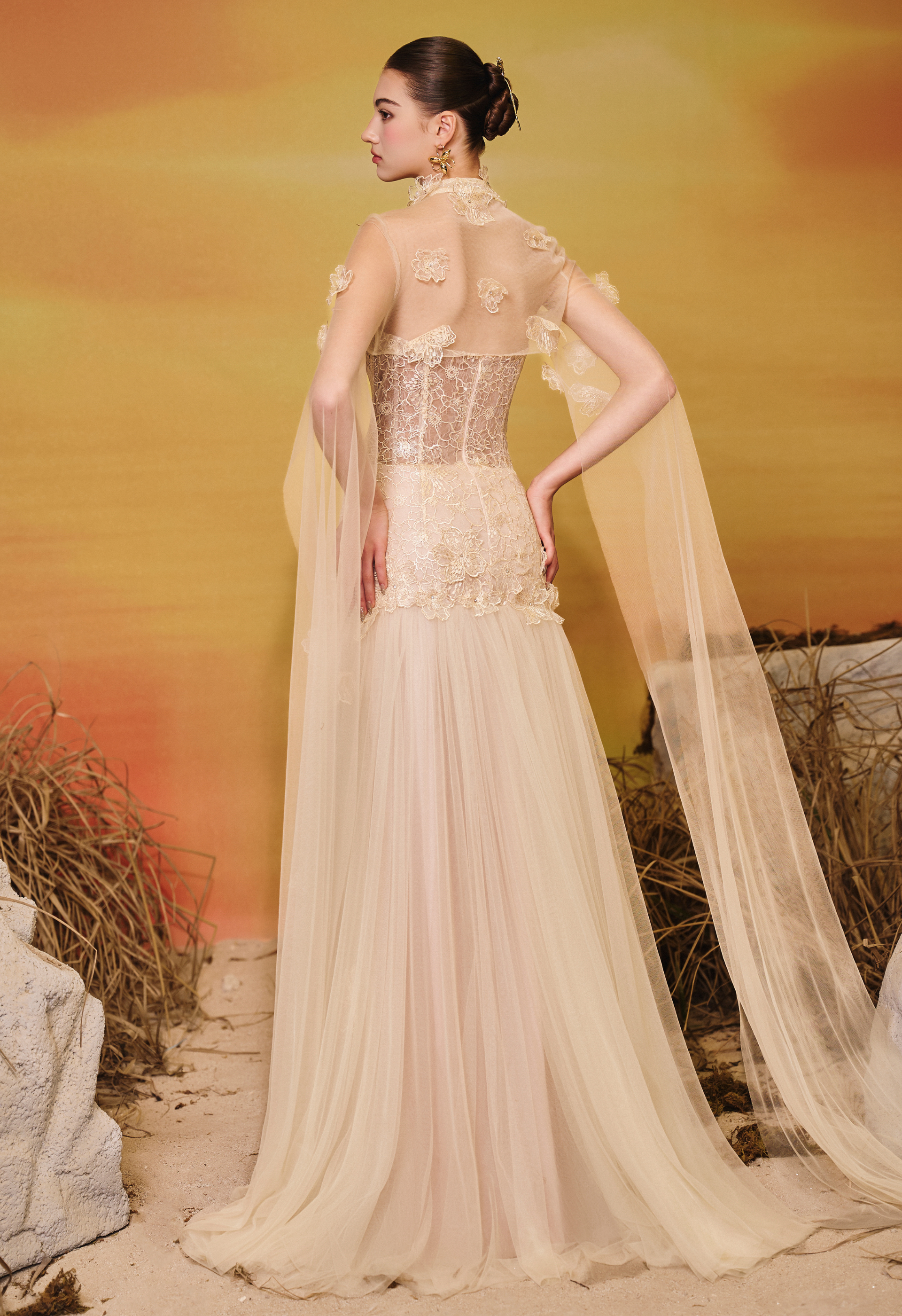 Celestia Lace Tulle Gown