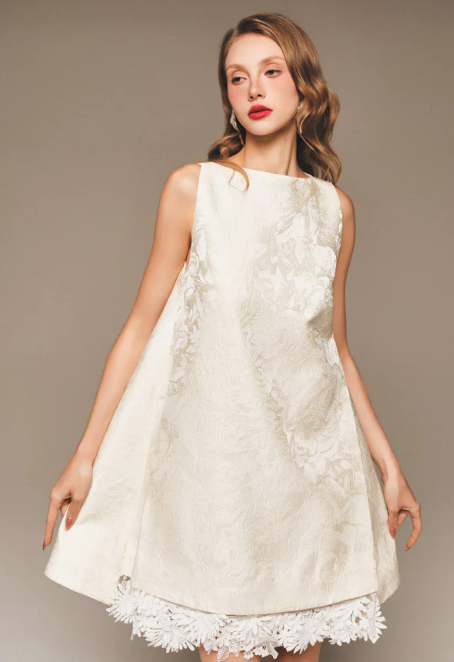 Silk & Lace A-Line Mini Dress