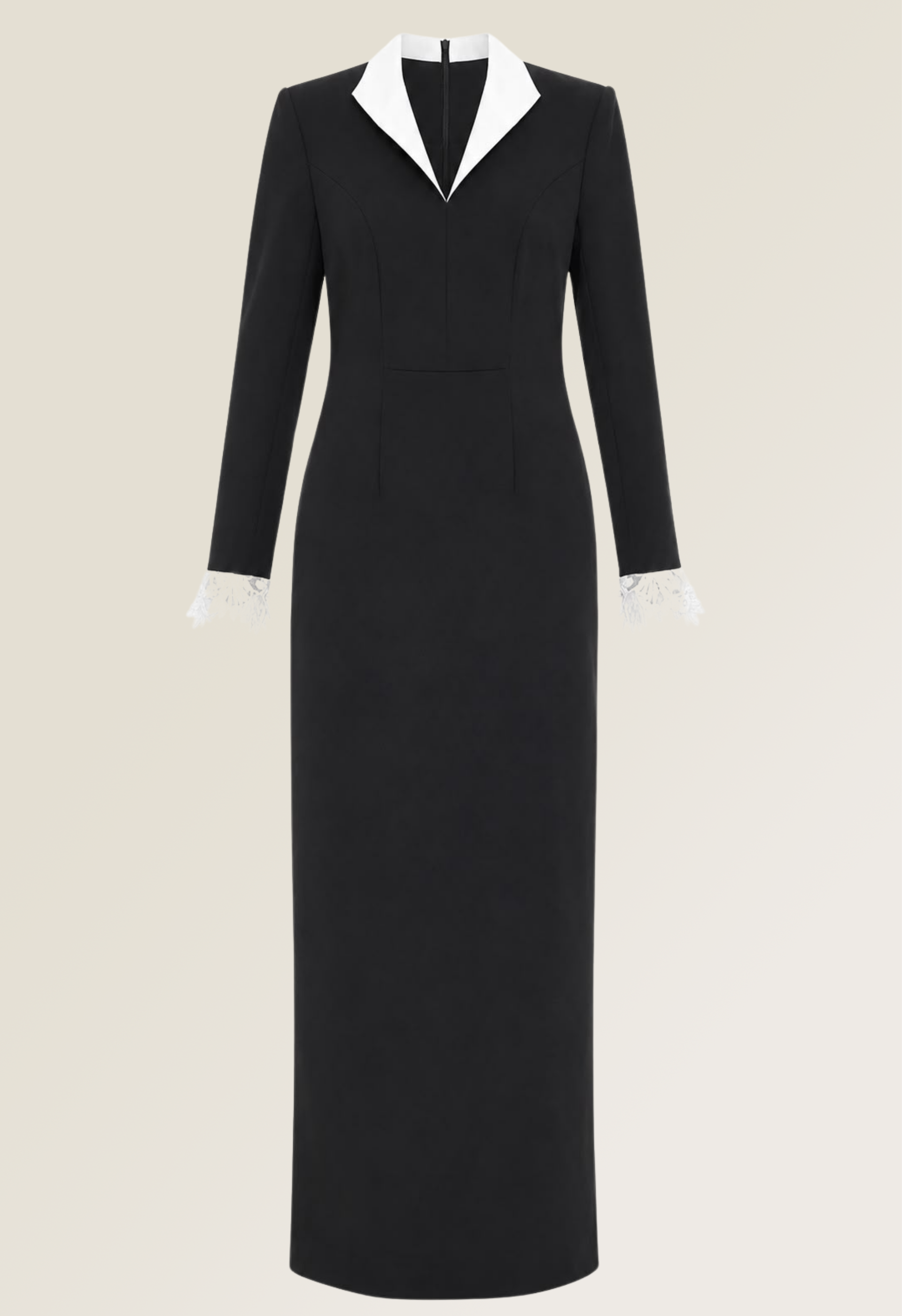 Noir Lace Collar Gown