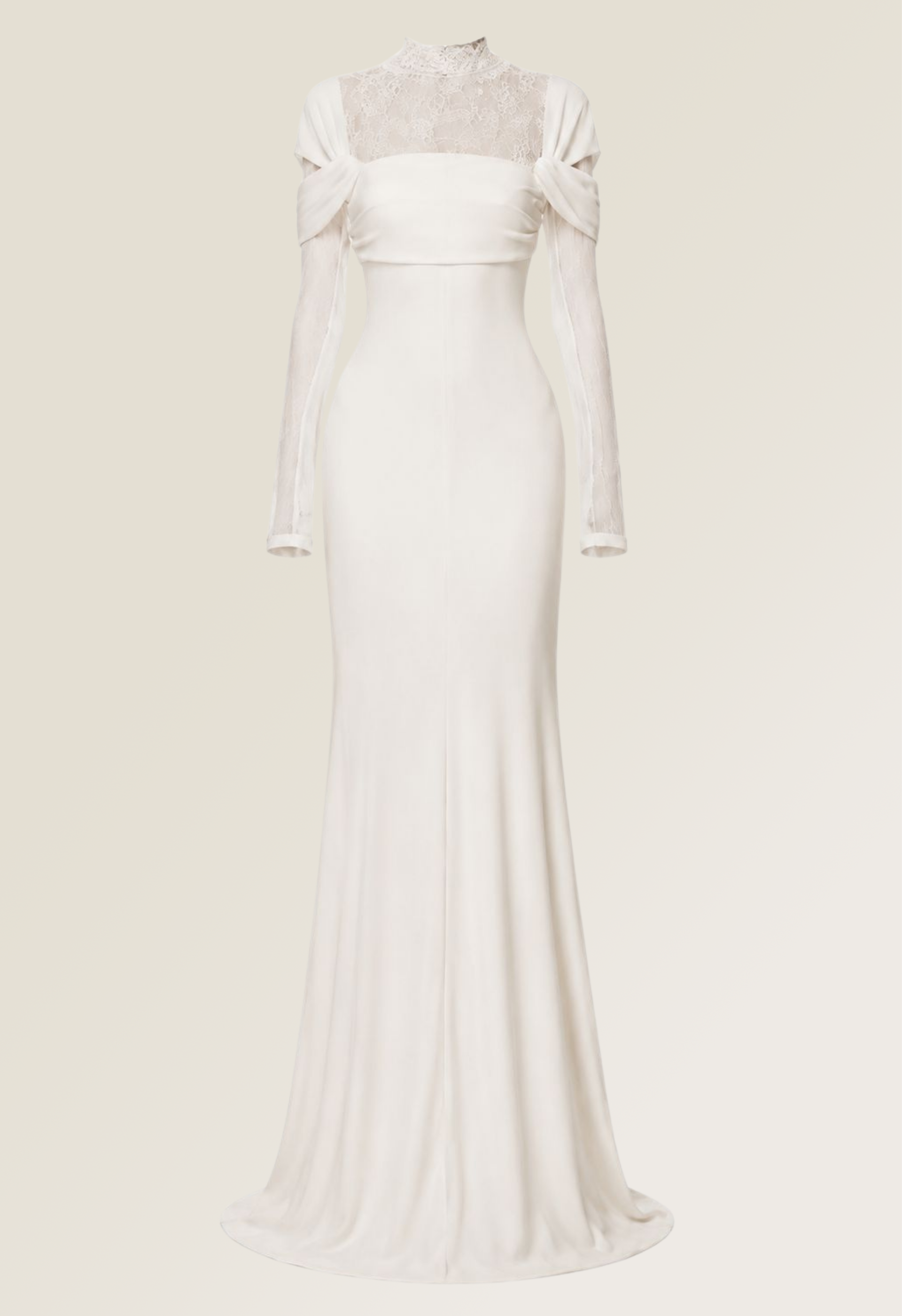 High Neckline Lace Mermaid Gown