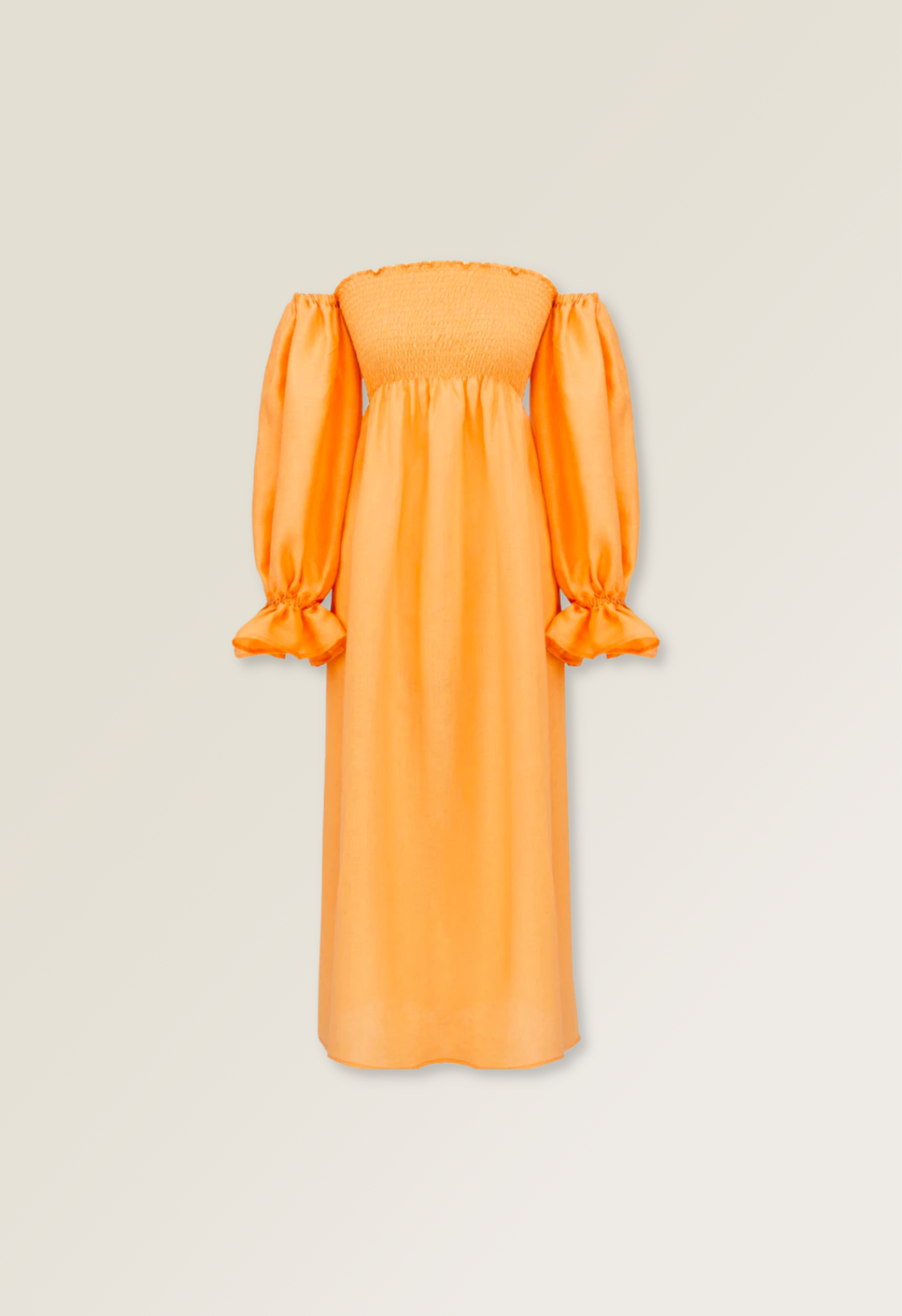 فستان "اتلانتا" من الكتان باللون البرتقالي