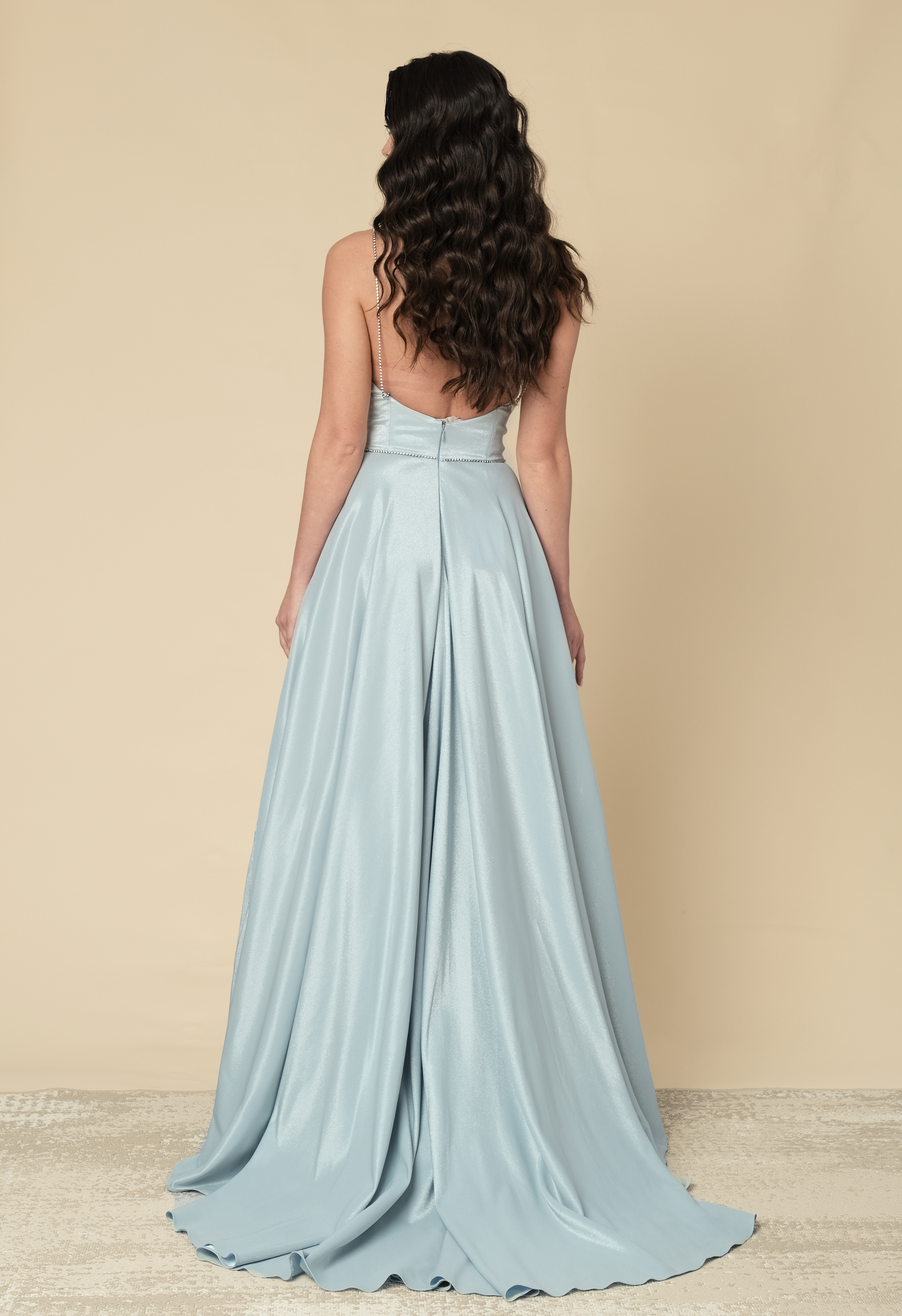 Metallic blue gown