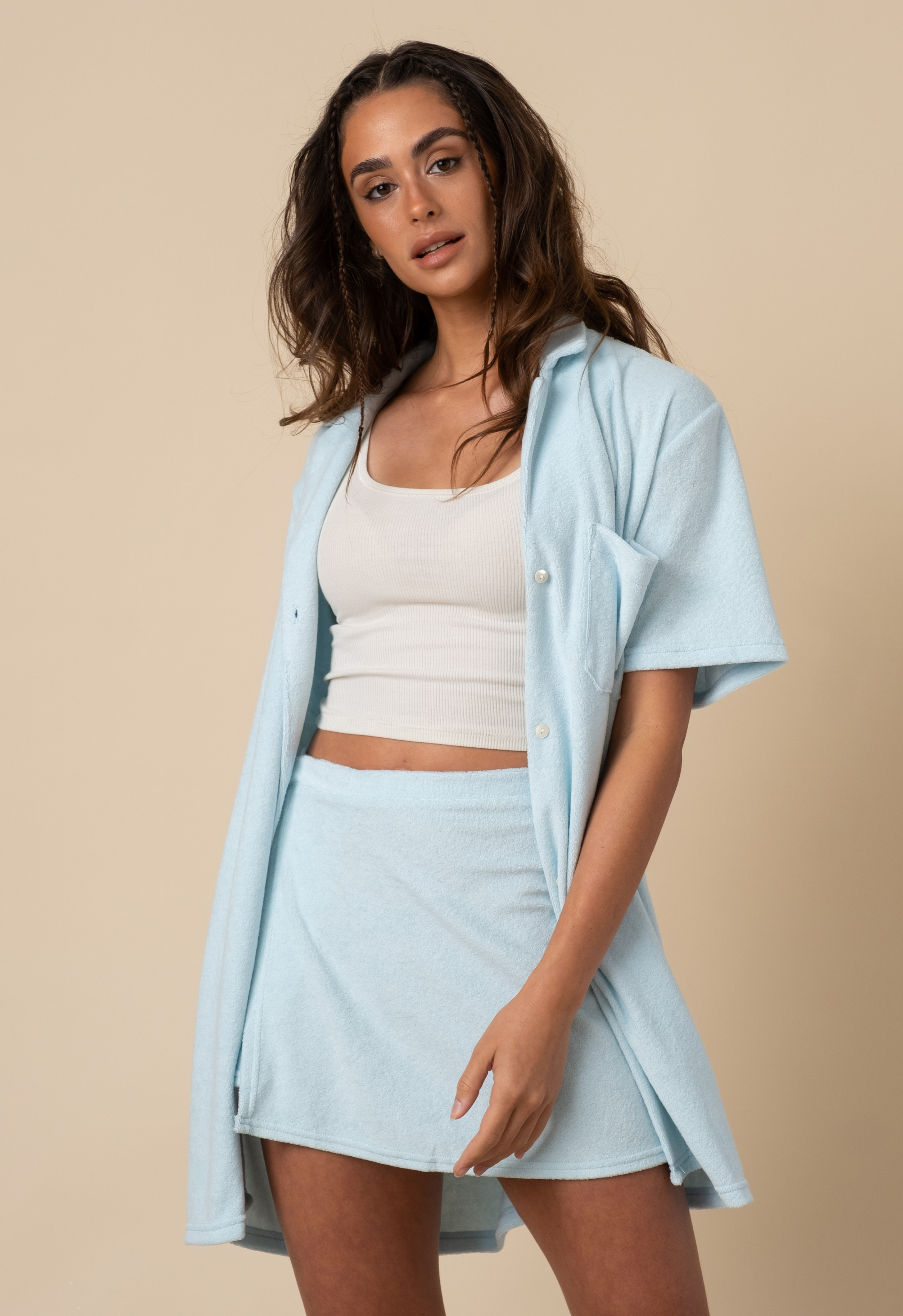 Terry Skirt in Baby Blue