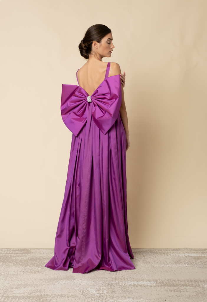 Purple bow gown