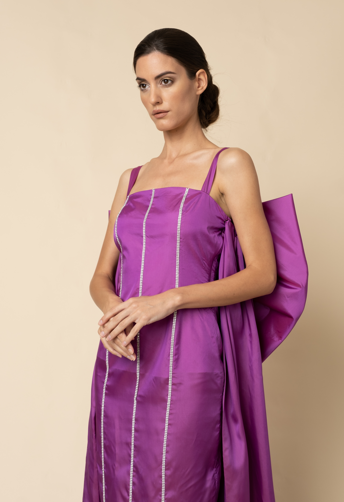 Purple bow gown