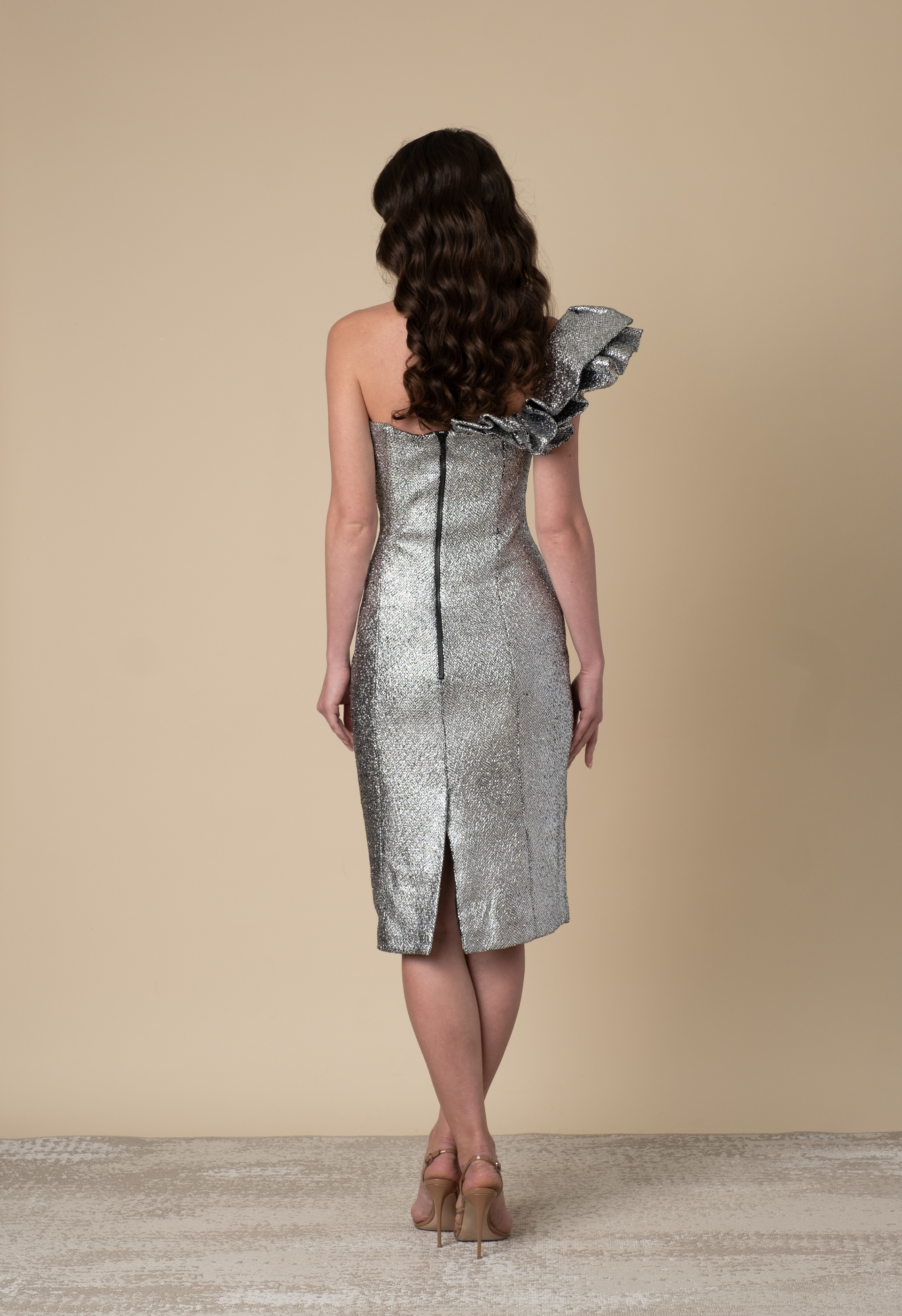 Mikayla Off Shoulder Silver Dress