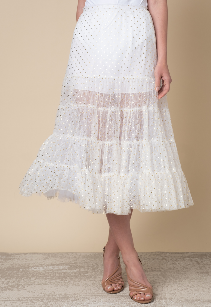 Needle and thread white tulle skirt deals