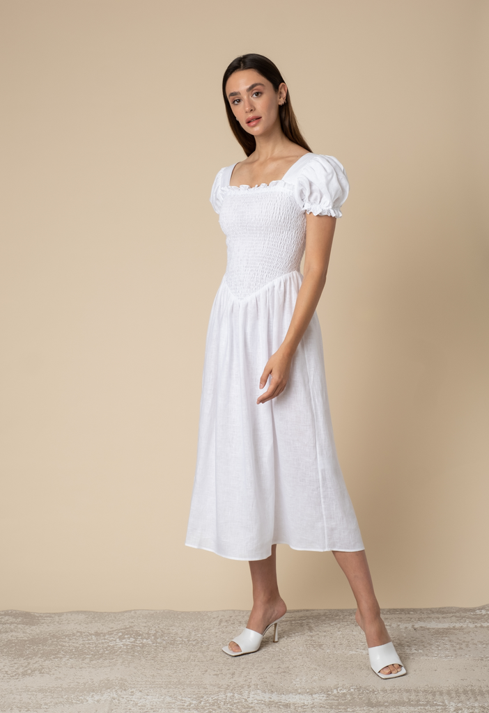 Belle Dress in White