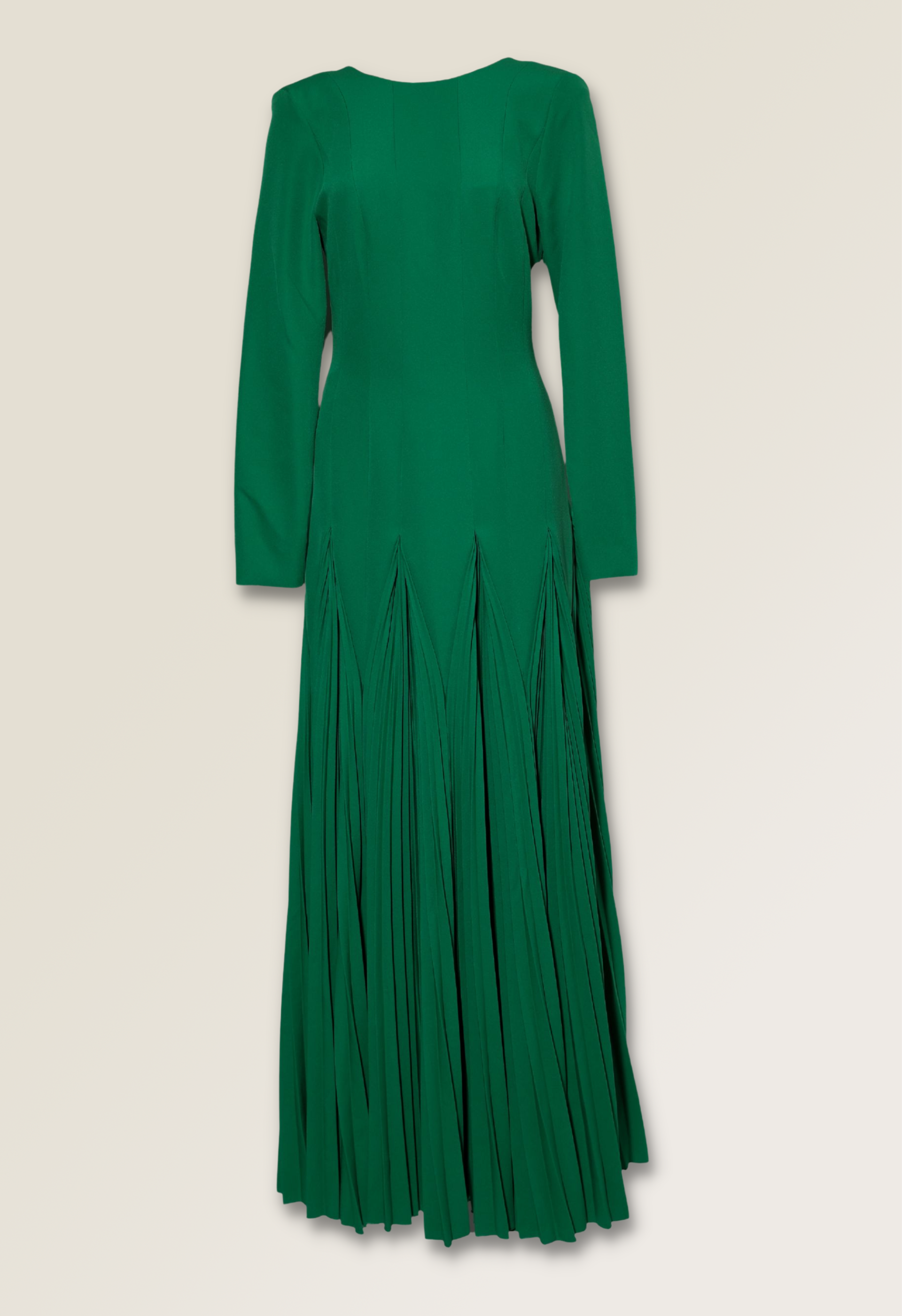 Gown in pleated crepe