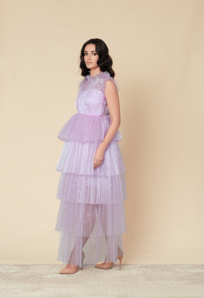 Organza layered gown